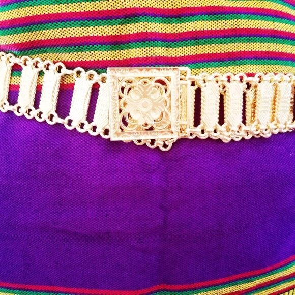 Thai Belt Costume Gold Plate Vintage Thailand Traditional Dance Ramthai Women We - Picture 2 of 9